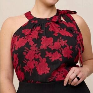 Torrid Chiffon Lurex Mock Neck